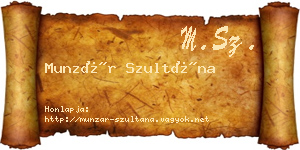 Munzár Szultána névjegykártya
